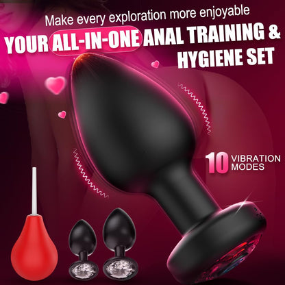 Anal Plug Vibrating Butt Plug, Adult Sex Toys 3PCS Silicone Anal Plugs, Anal Sex Toys with Remote Control 10 Vibrating Vibrator for Men, Anal Toys Adult Sex Toy & Games Prostate Massager