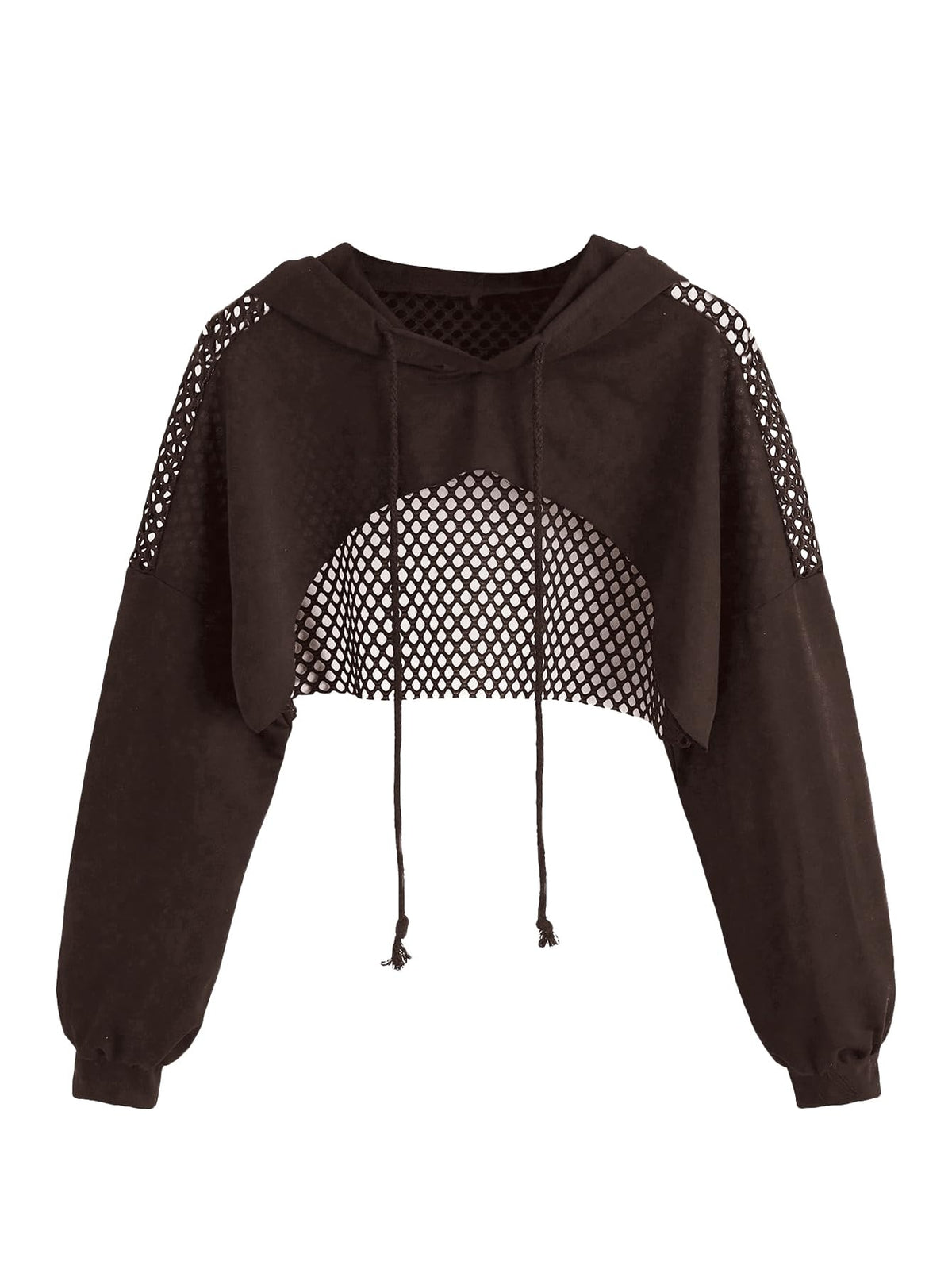 SweatyRocks Casual Cut Out Long Sleeve Pullover Crop Top Sweatshirt | Cropped Hoodie, Crop Top Hoodies, Long Sleeve Going Out Tops, Fall Fashion Clothes