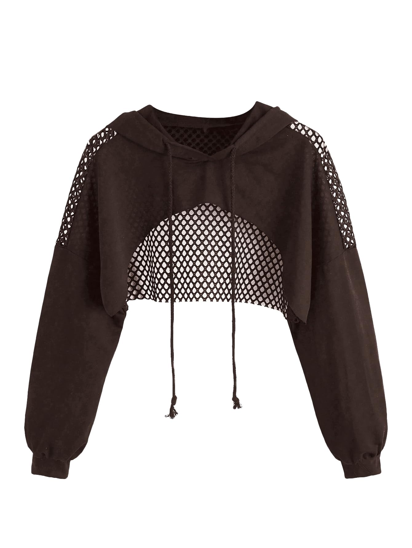 SweatyRocks Casual Cut Out Long Sleeve Pullover Crop Top Sweatshirt | Cropped Hoodie, Crop Top Hoodies, Long Sleeve Going Out Tops, Fall Fashion Clothes