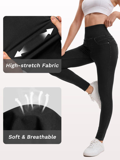 Stretchy Jeans for Women High Waisted Jeggings Tummy Control Slim Fit Jeans Pull On with Pockets Stylish Casual