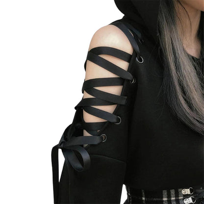 Cat Ear Hoodie Pullover Long Sleeve Off Shoulder Cute Crop Top Hoodies Sweatshirt
