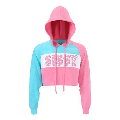 Littleforbig Unisex Pastel Sissy Cropped Hoodie Sweatshirt Casual Long Sleeve Drawstring