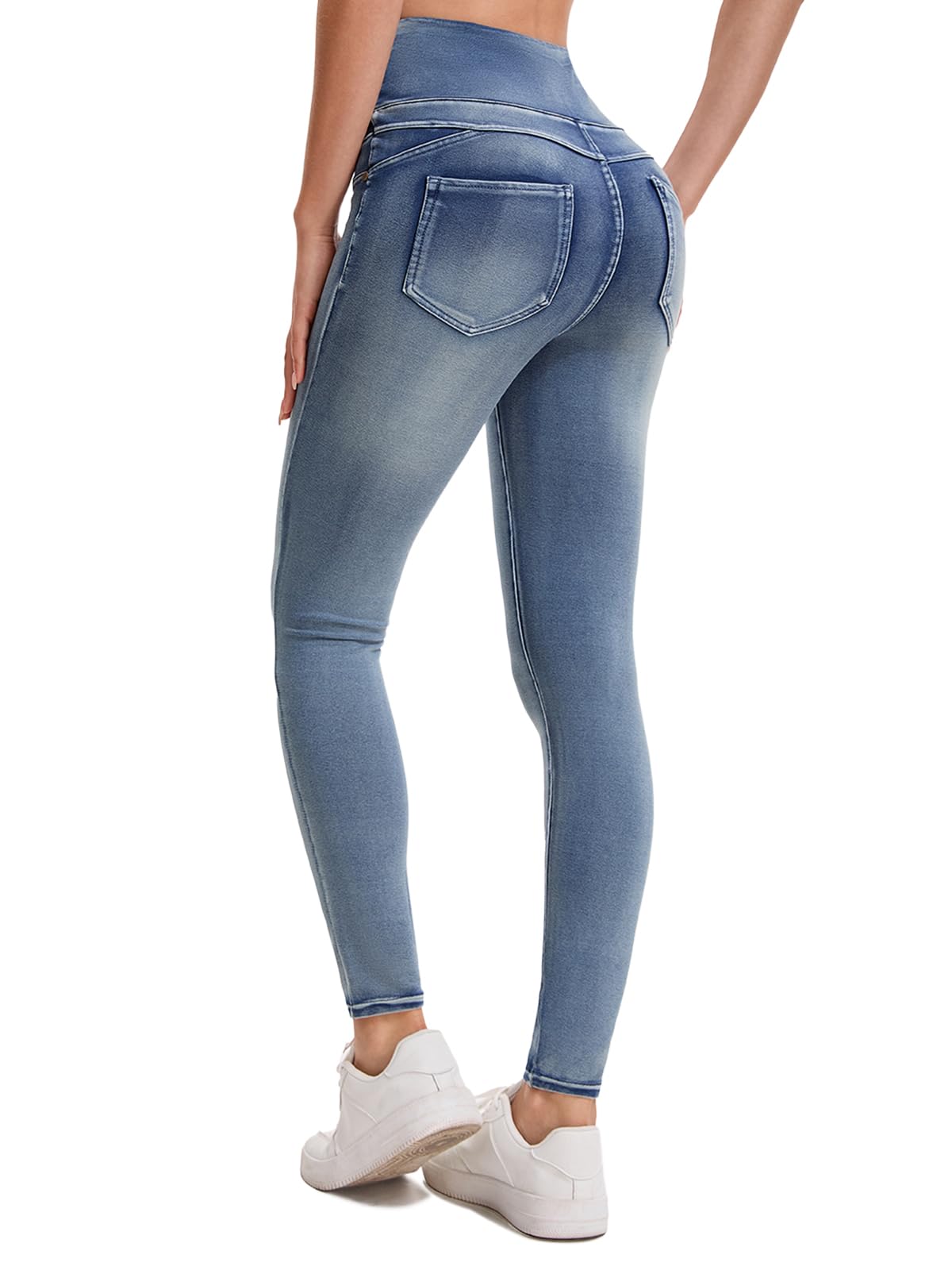 Stretchy Jeans for Women High Waisted Jeggings Tummy Control Slim Fit Jeans Pull On with Pockets Stylish Casual