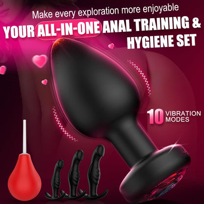Anal Plug Vibrating Butt Plug, Adult Sex Toys 3PCS Silicone Anal Plugs, Anal Sex Toys with Remote Control 10 Vibrating Vibrator for Men, Anal Toys Adult Sex Toy & Games Prostate Massager