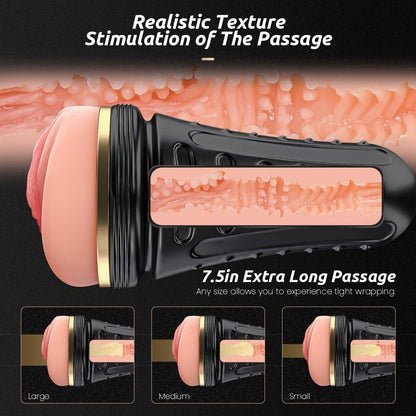 Male Masturbator Realistic Pocket Pussy Vagina Textured with 7.5in Depth Soft and Fleshy Texture,Penis Training Masturbators Sex Machine Toy for Men (Transparent)