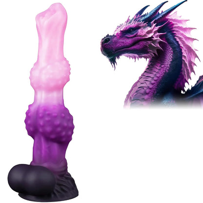 7.2" Fantasy Monster Dildo with Knot U & G-spot Dragon Dildo with Suction Cup, Long Anal Plug Adult Sex Toys & Games for Women Men Couples (DrakoPod)