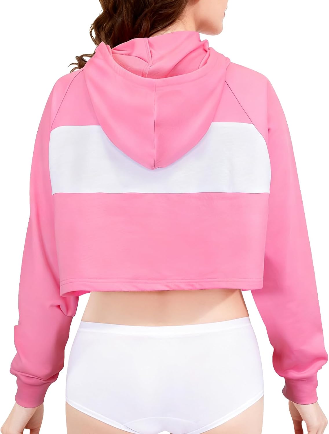 Littleforbig Unisex Pastel Sissy Cropped Hoodie Sweatshirt Casual Long Sleeve Drawstring