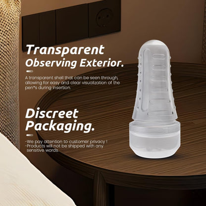 Male Masturbator Realistic Pocket Pussy Vagina Textured with 7.5in Depth Soft and Fleshy Texture,Penis Training Masturbators Sex Machine Toy for Men (Transparent)