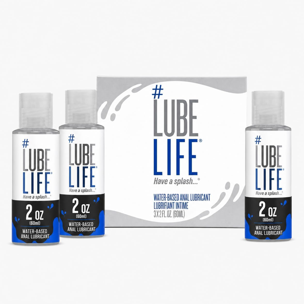 LUBELIFE Water Based 3X Anal Lube, Personal Lubricant, 12 Fl Oz | Extra thick anal glide with triple cushion, non-sticky water-based formula, toy and condom compatible, smooth confident glide