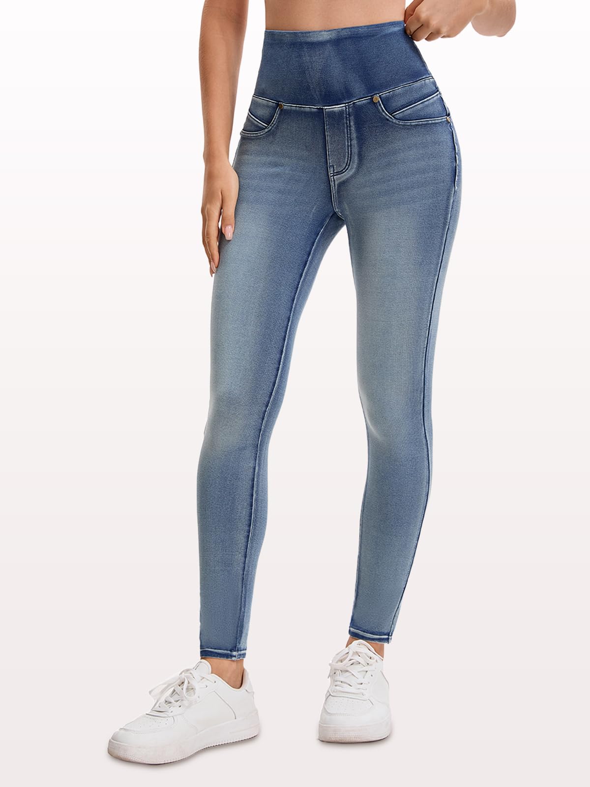 Stretchy Jeans for Women High Waisted Jeggings Tummy Control Slim Fit Jeans Pull On with Pockets Stylish Casual