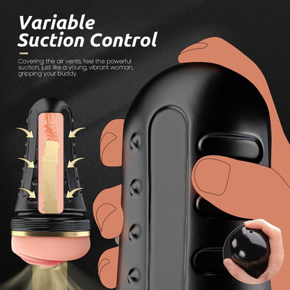 Male Masturbator Realistic Pocket Pussy Vagina Textured with 7.5in Depth Soft and Fleshy Texture,Penis Training Masturbators Sex Machine Toy for Men (Transparent)