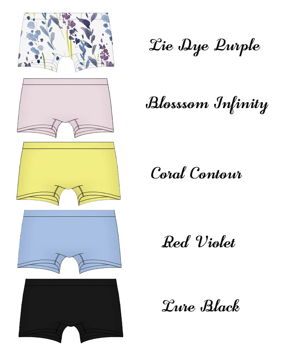 R RUXIA Boyshort Panties Seamless Nylon Underwear Stretch Boxer Briefs 5 Pack