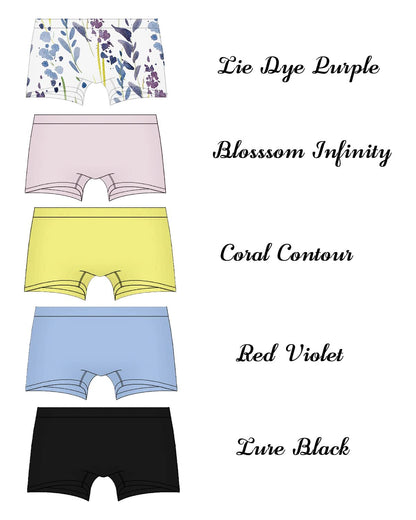 R RUXIA Boyshort Panties Seamless Nylon Underwear Stretch Boxer Briefs 5 Pack