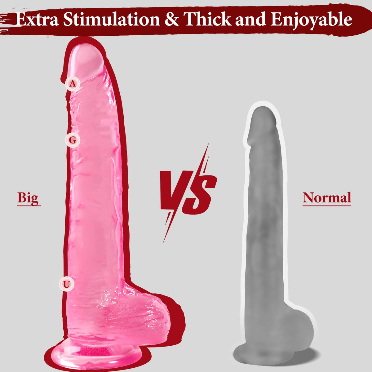 Big Dildo, 11.61 Inch Clear Dildos Lifelike Skin-Touching Feeling, Soft Dildo with Strong Suction Cup, Big Size G-spot Penis Sex Toys for Advanced Women and Men Players