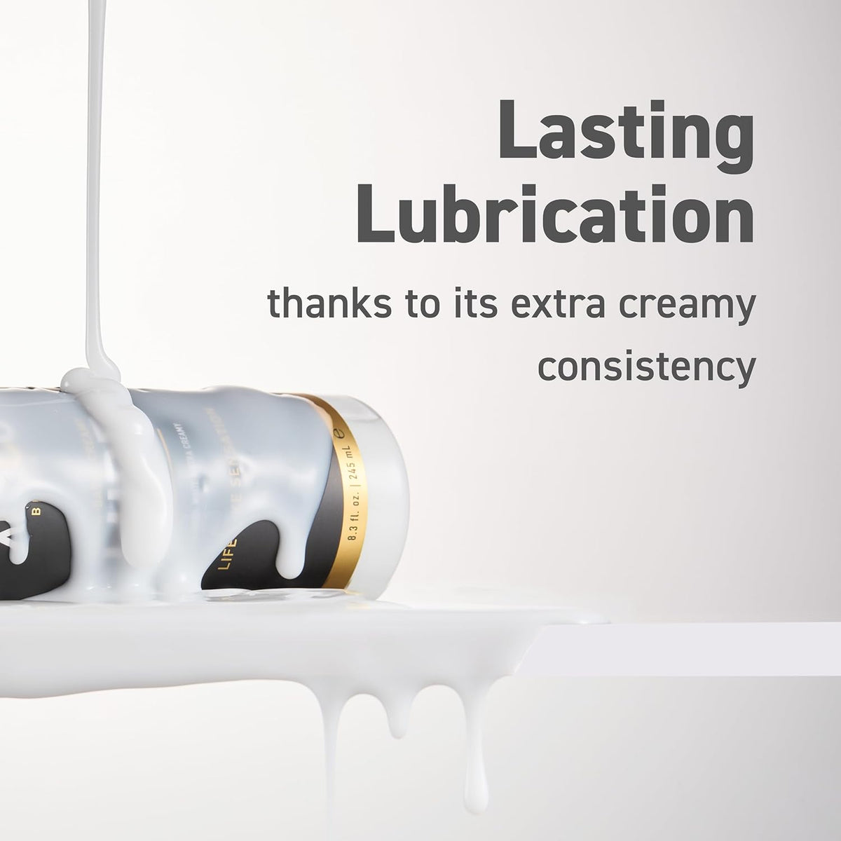 XESSO Water-Based Creamy Lube, Unscented, 4 fl oz | Thick White Gel-Like Slippery Glide, Hypoallergenic for Made in US, Discreet Package, Package May Vary