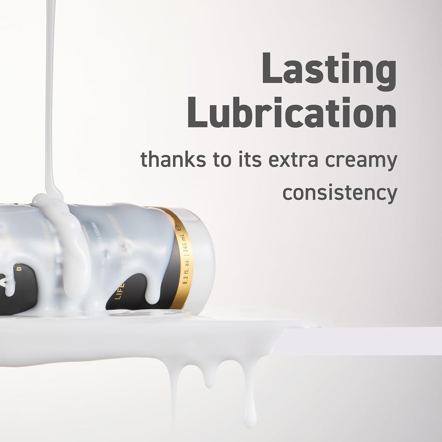 XESSO Water-Based Creamy Lube, Unscented, 4 fl oz | Thick White Gel-Like Slippery Glide, Hypoallergenic for Made in US, Discreet Package, Package May Vary