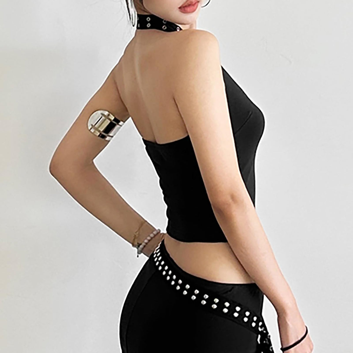 Women Sexy Choker Buckle Halter Neck Crop Tube Top Rave Dance Cami Bandeau Tops
