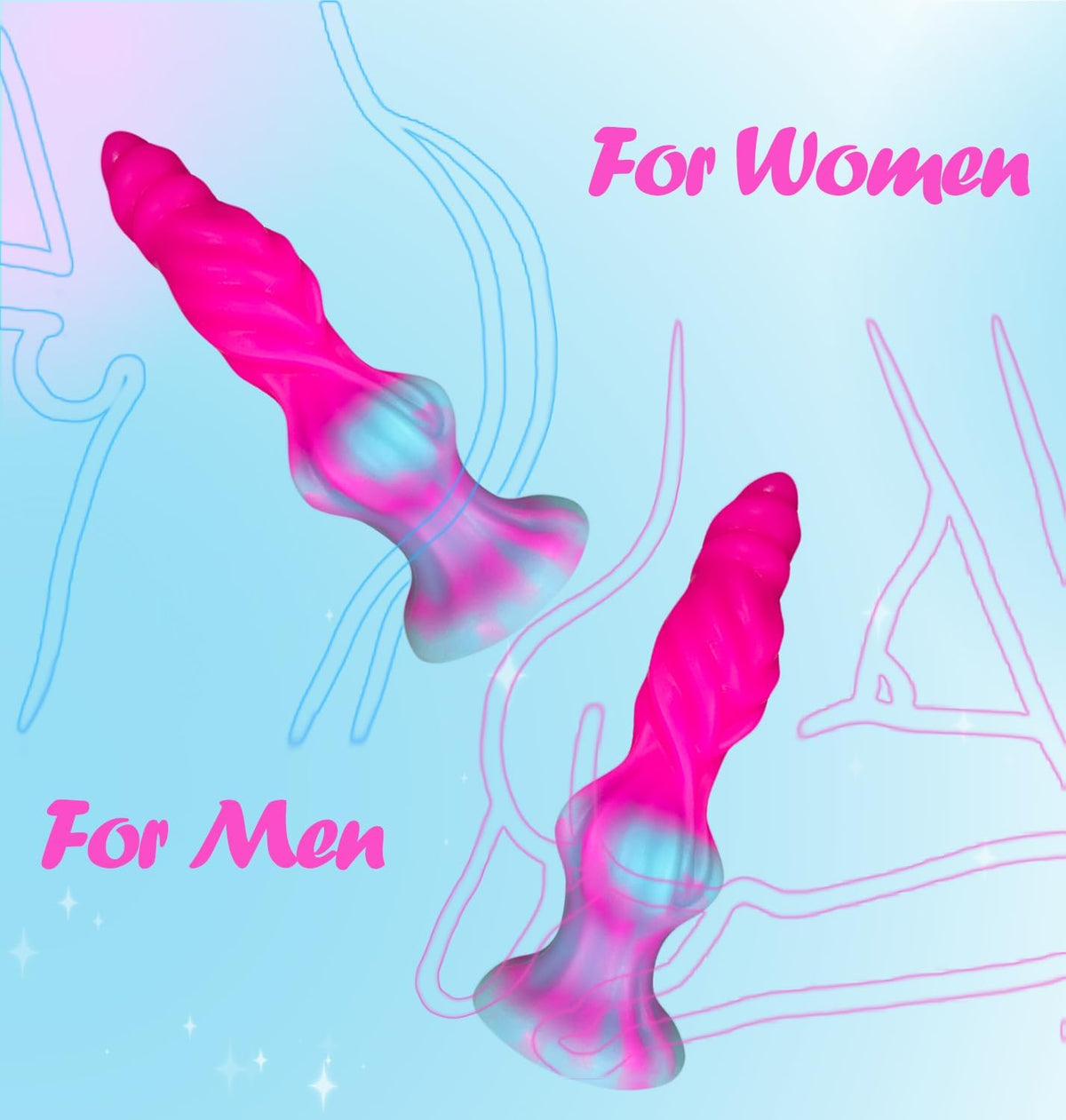 Fantasy Dragon Dildo Silicone Soft Anal Dildo for G Spot Vaginal Anal Play, 7.5 inch Realistic Monster Dildos with Big Knot, Pink Suction Cup Dildos Adult Sex Toys for Women, Men