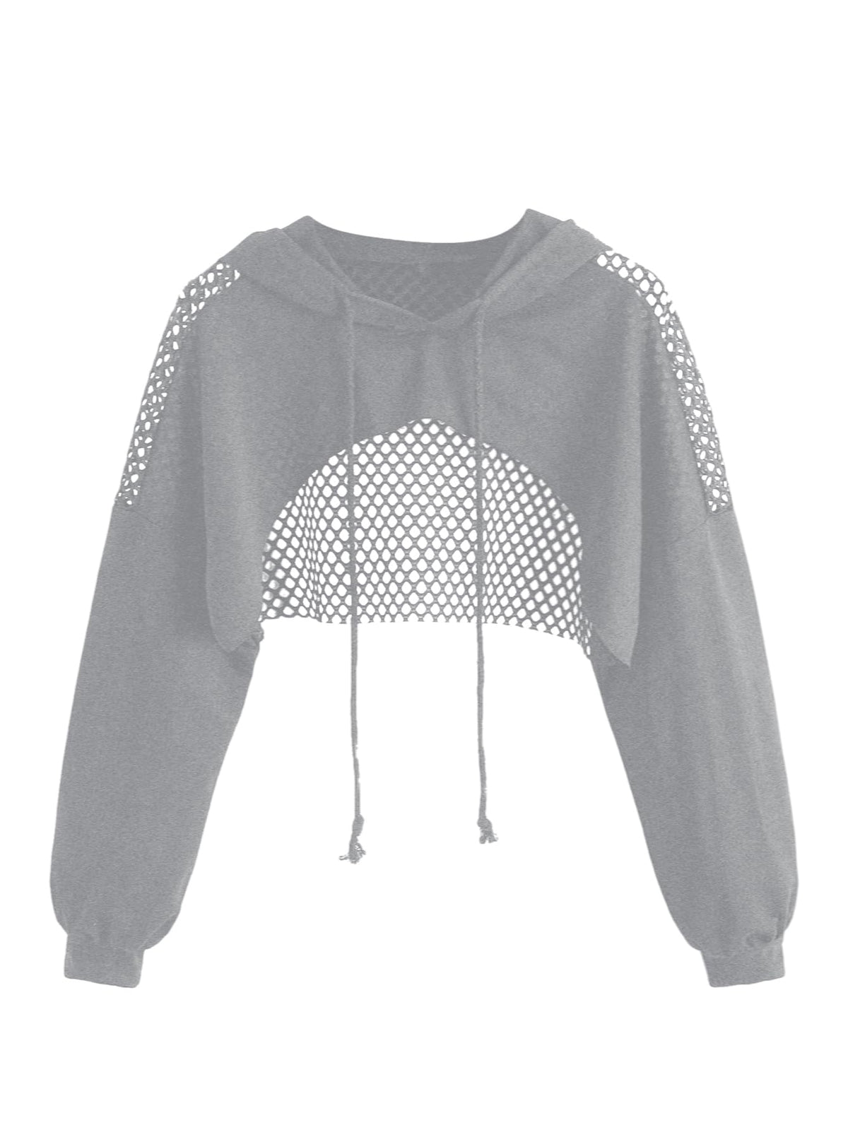 SweatyRocks Casual Cut Out Long Sleeve Pullover Crop Top Sweatshirt | Cropped Hoodie, Crop Top Hoodies, Long Sleeve Going Out Tops, Fall Fashion Clothes
