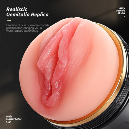 Male Masturbator Realistic Pocket Pussy Vagina Textured with 7.5in Depth Soft and Fleshy Texture,Penis Training Masturbators Sex Machine Toy for Men (Transparent)