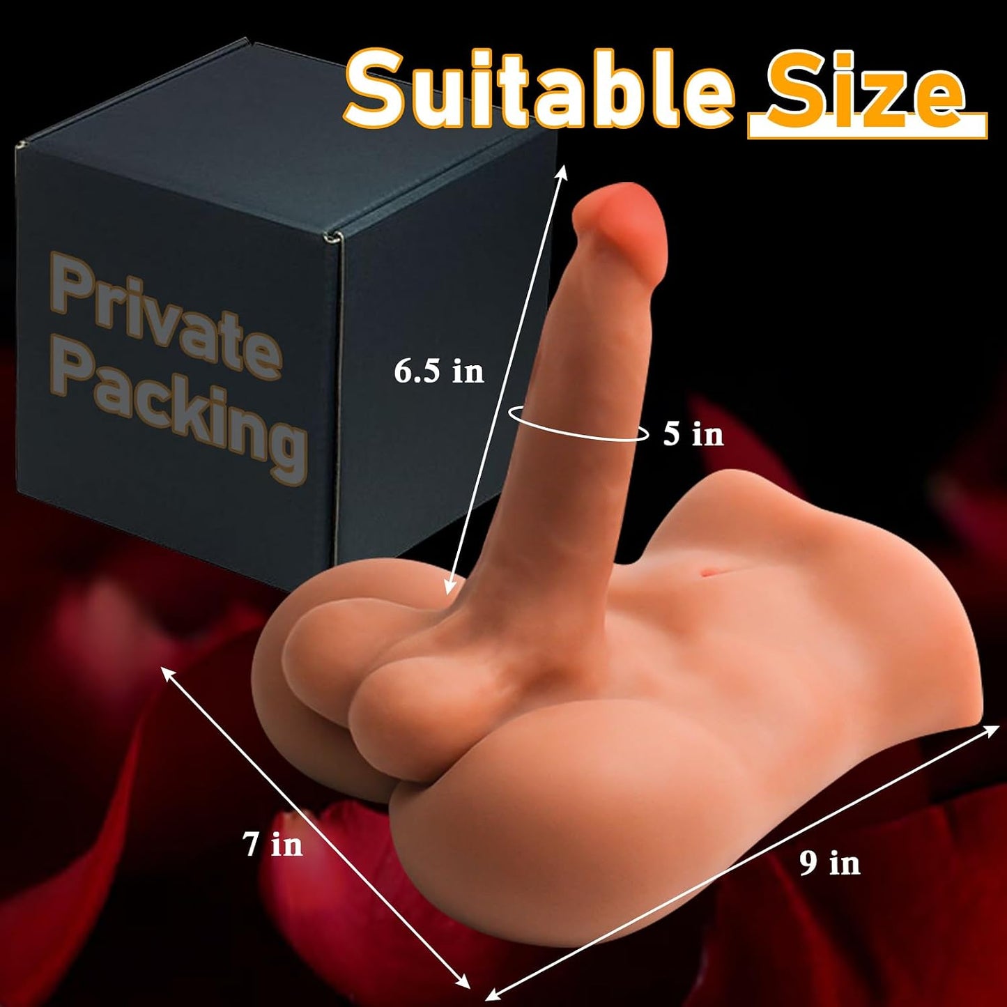 Male Sex Doll with Flexible Dildo, 5.07LB Realistic Sex Dolls with 5 Inch Huge Cock for Female Masturbation, Tight Anal for Gay Sex Toys, Adult Sex Toys Unisex Masturbator for Gay Couple Women