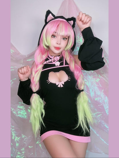 Cat Maid Outfit Sweater Cosplay Lingerie Set | Lingerie Set，Animal Cosplay Lingerie，Women's Exotic Costumes，Kitten Cosplay，Festival Outfit，Halloween Costume