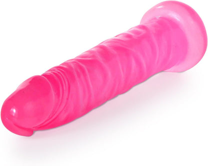 Slim Beginner Dildo - Small Dildo with Vein Texture Perfect for First-Time Users - Free-Standing Base - Experiment with Anal Play - TPR, Latex and Phthalate Free - Pink - 5.5" x 1"