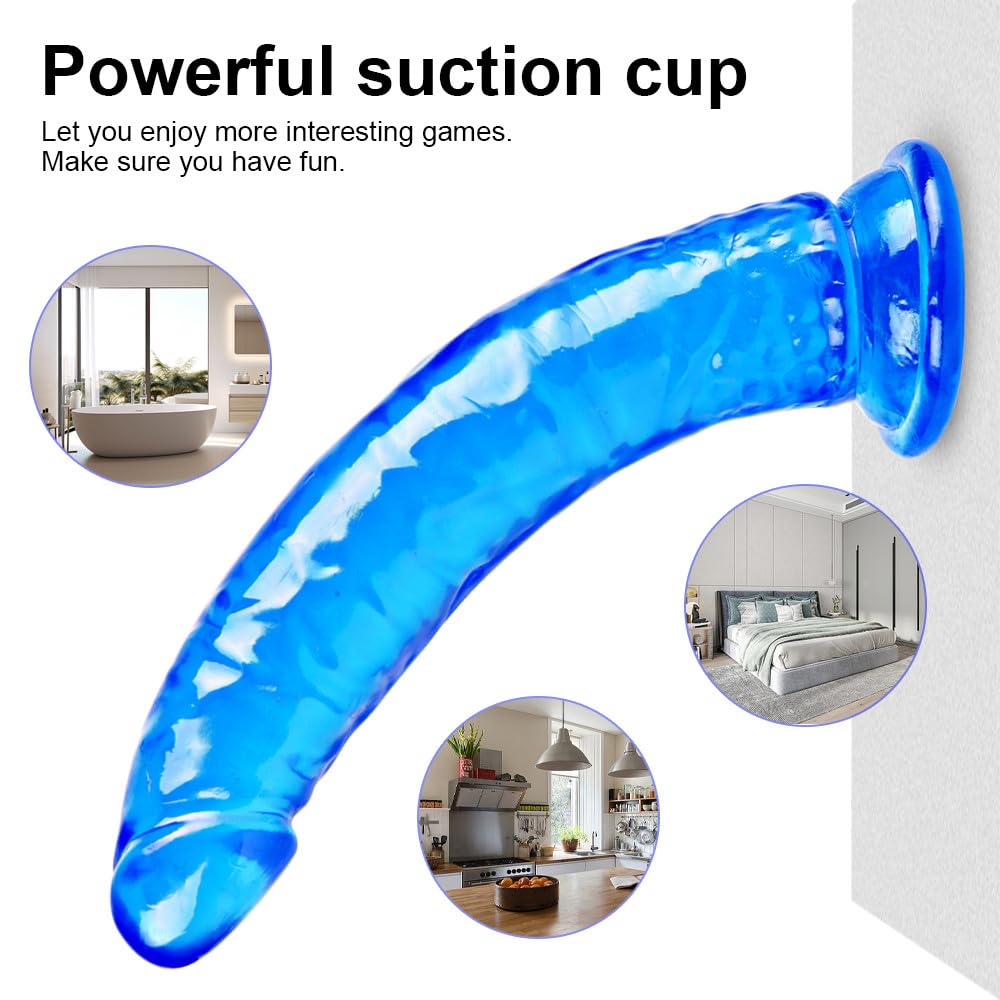Clear Suction Realistic Dildo Set - 3 Sizes(small6.4'',big7.4'', huge9.6'') for Anal and Vaginal Pleasure - Perfect for Beginners to Advanced Users Lifelike Penis