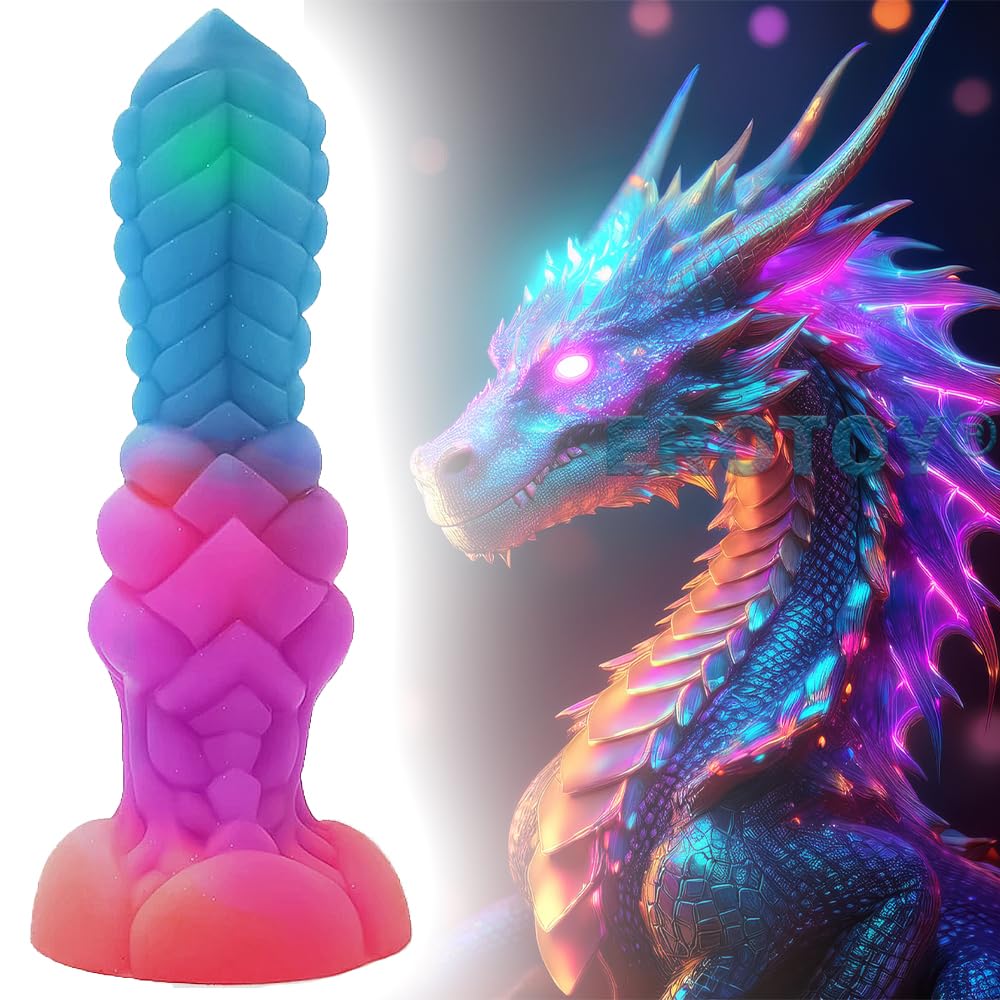 7.2" Fantasy Monster Dildo with Knot U & G-spot Dragon Dildo with Suction Cup, Long Anal Plug Adult Sex Toys & Games for Women Men Couples (DrakoPod)