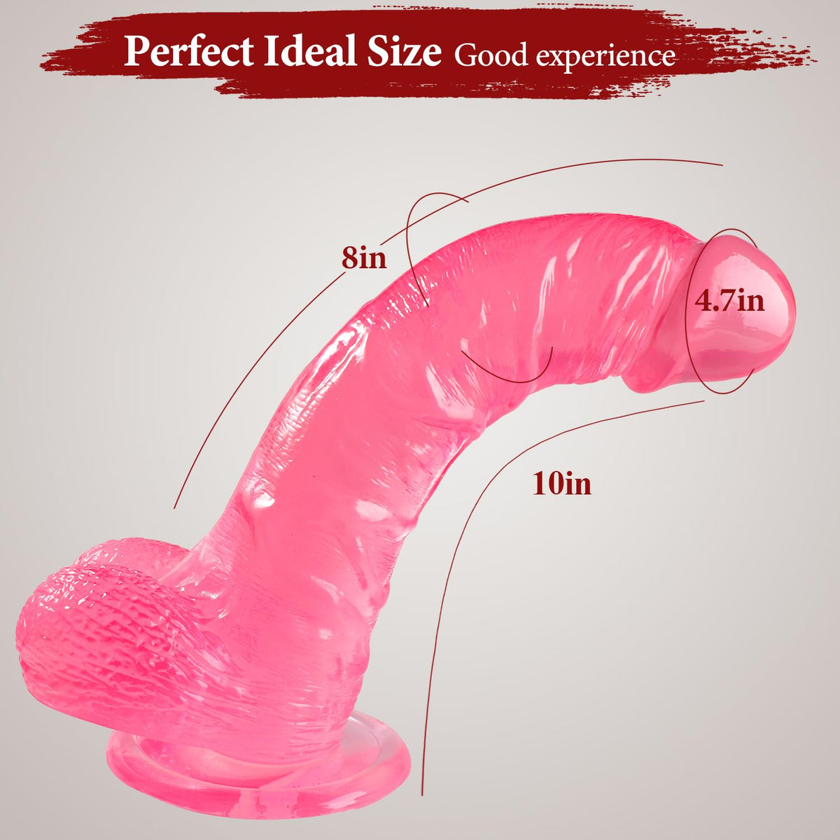 10 Inch Clear Dildo Big Dildos, Soft Realistic Huge Dildo with Strong Suction Cup for Hands-Free and Anal Play, Big G-spot Dildo Anal Sex Toys for Women and Couple