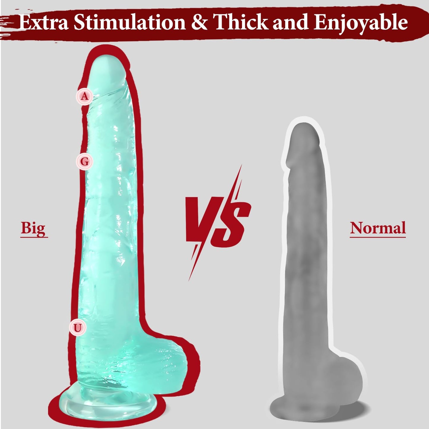 Big Dildo, 11.61 Inch Clear Dildos Lifelike Skin-Touching Feeling, Soft Dildo with Strong Suction Cup, Big Size G-spot Penis Sex Toys for Advanced Women and Men Players
