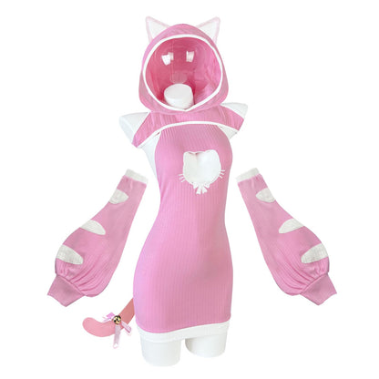 Cat Maid Outfit Sweater Cosplay Lingerie Set | Lingerie Set，Animal Cosplay Lingerie，Women's Exotic Costumes，Kitten Cosplay，Festival Outfit，Halloween Costume