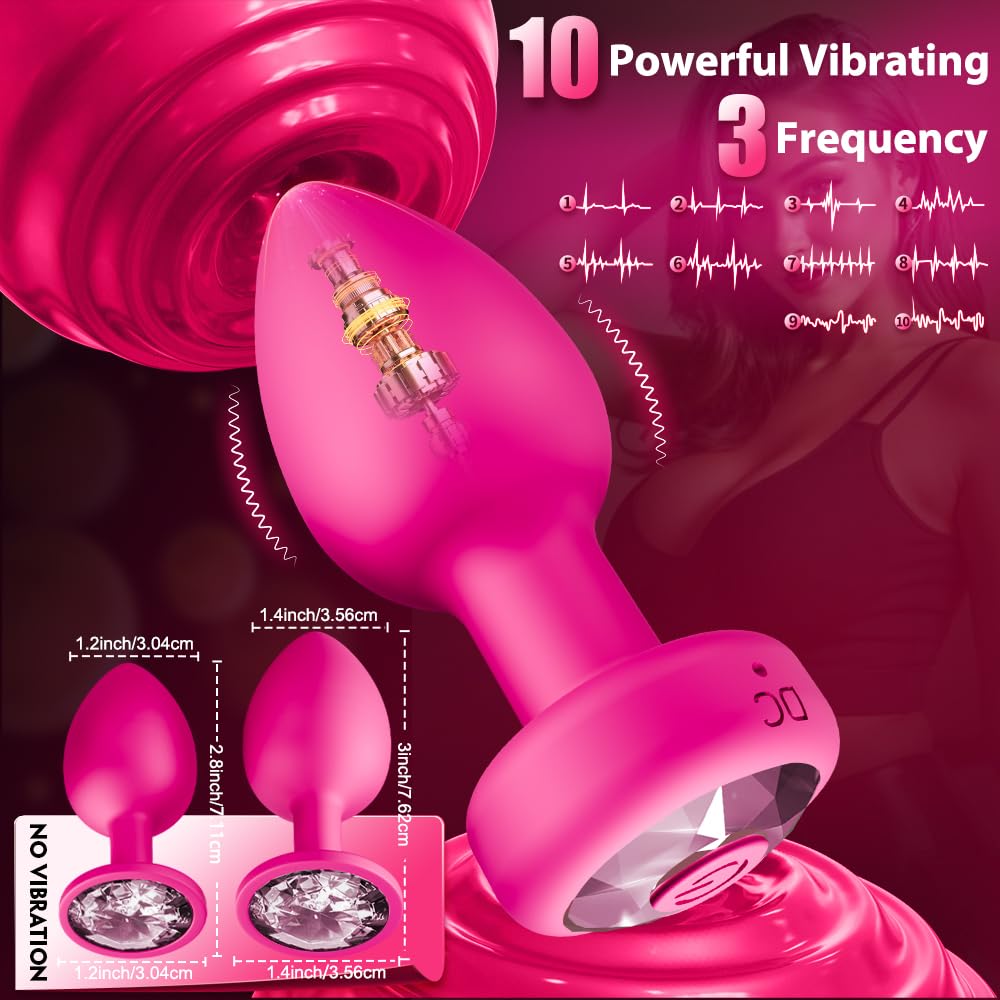 Anal Plug Vibrating Butt Plug, Adult Sex Toys 3PCS Silicone Anal Plugs, Anal Sex Toys with Remote Control 10 Vibrating Vibrator for Men, Anal Toys Adult Sex Toy & Games Prostate Massager