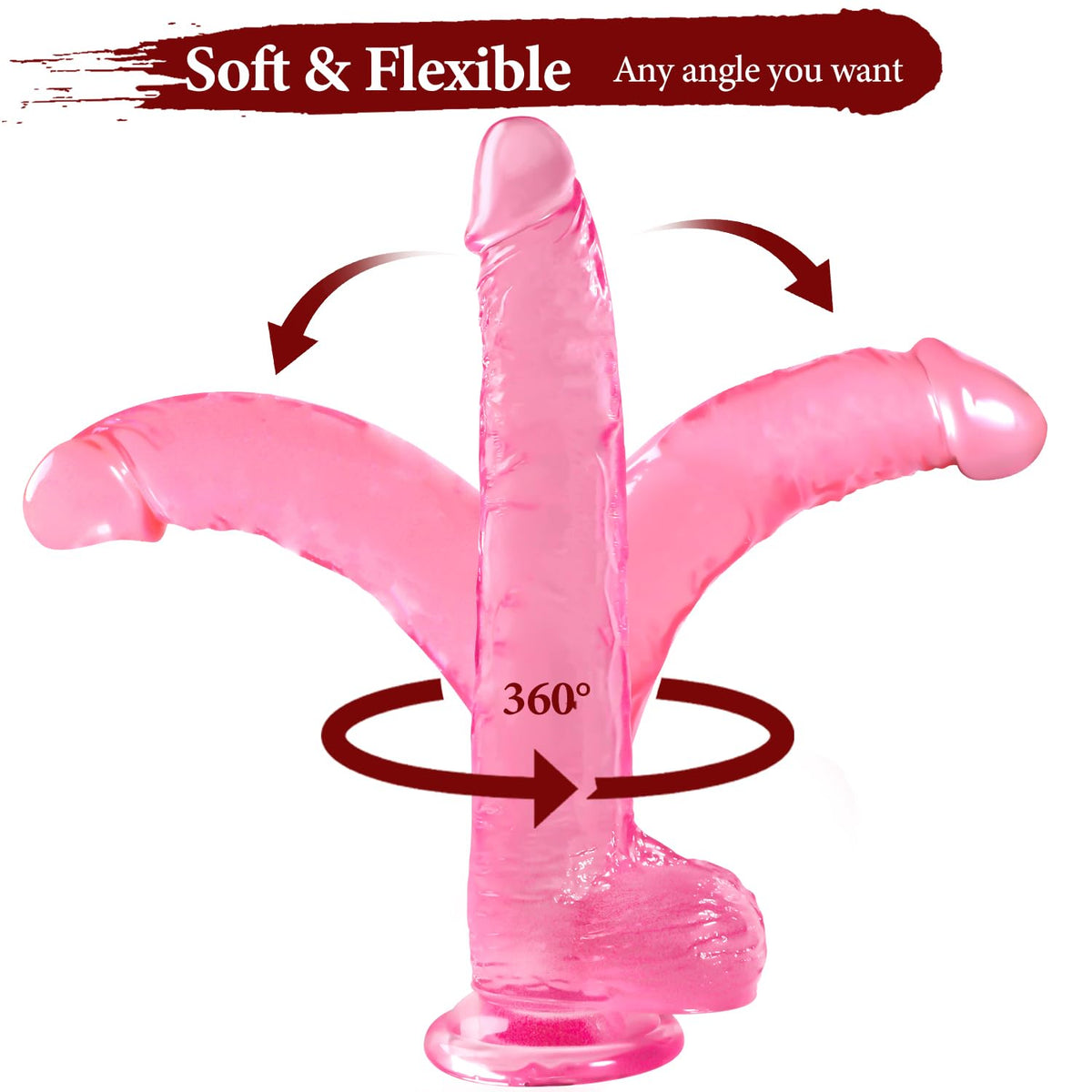 Big Dildo, 11.61 Inch Clear Dildos Lifelike Skin-Touching Feeling, Soft Dildo with Strong Suction Cup, Big Size G-spot Penis Sex Toys for Advanced Women and Men Players