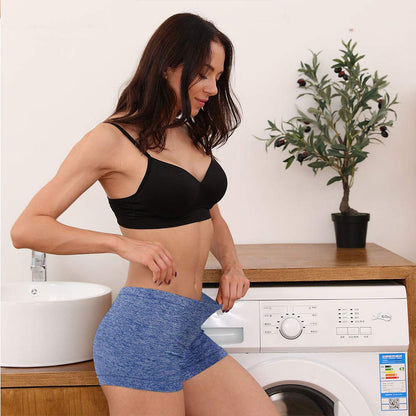 R RUXIA Boyshort Panties Seamless Nylon Underwear Stretch Boxer Briefs 5 Pack