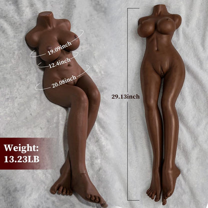 13.22lb TPE Sex Doll with Leg, Gel Breast Dual Channel Male Masturbator