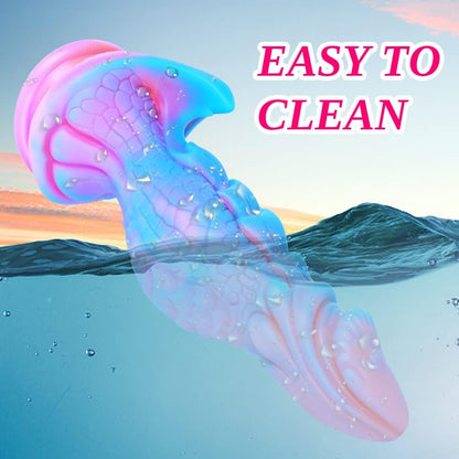 9.8 Inch Huge Fantasy Dildo from Monster with Large Suction Cup, Silicone Dragon Dildo XL Anal Plug Flexible G-spot Adult Big Penis for Women & Men