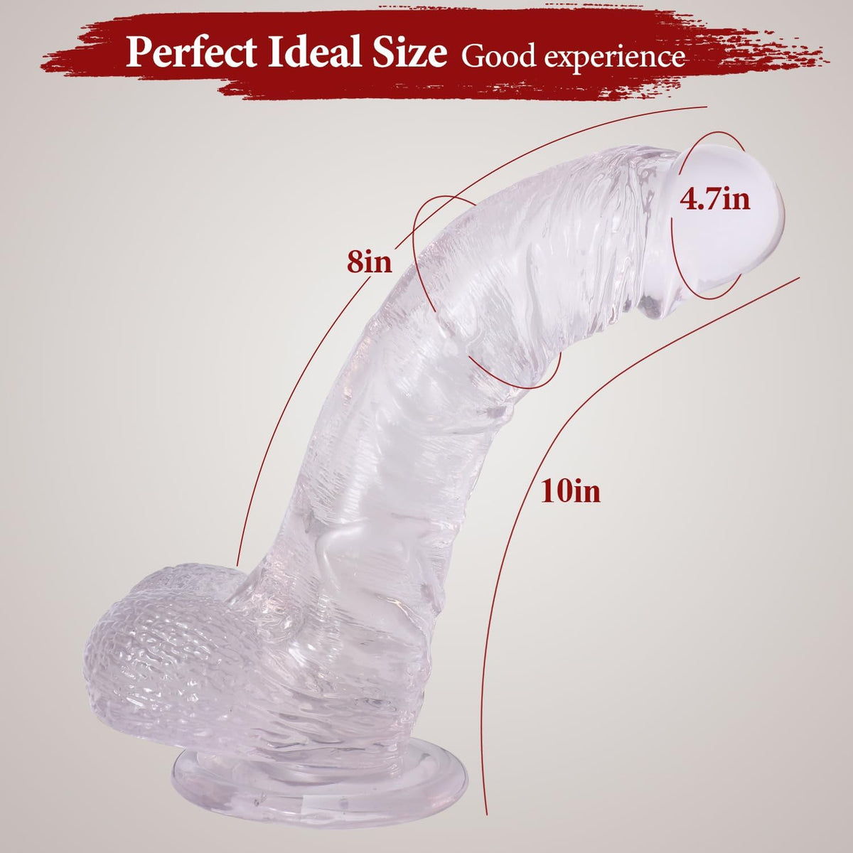 10 Inch Clear Dildo Big Dildos, Soft Realistic Huge Dildo with Strong Suction Cup for Hands-Free and Anal Play, Big G-spot Dildo Anal Sex Toys for Women and Couple