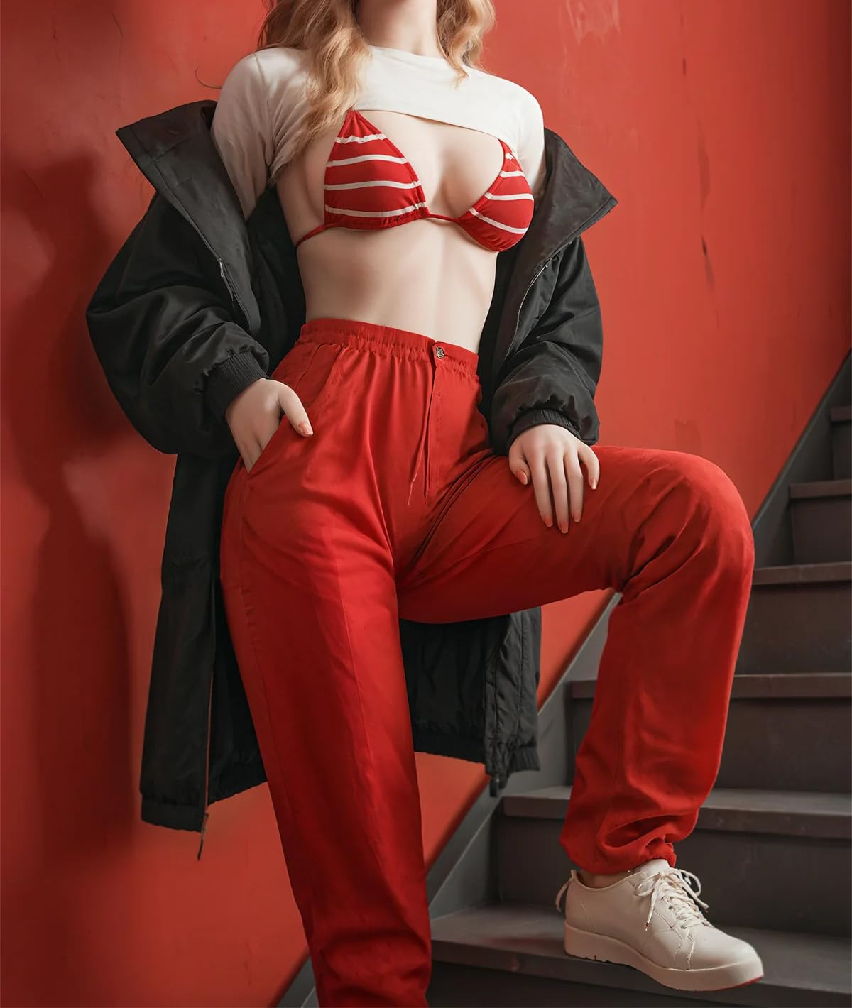Realistic Sex Doll for Men Full Size Female Torso Love Dolls with Big Breasts and Butt Full Bo*dy Life Size Adult Male Sex Toys Built in Metal Frame TPE