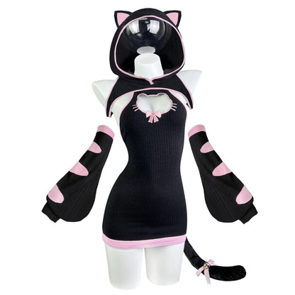 Cat Maid Outfit Sweater Cosplay Lingerie Set | Lingerie Set，Animal Cosplay Lingerie，Women's Exotic Costumes，Kitten Cosplay，Festival Outfit，Halloween Costume