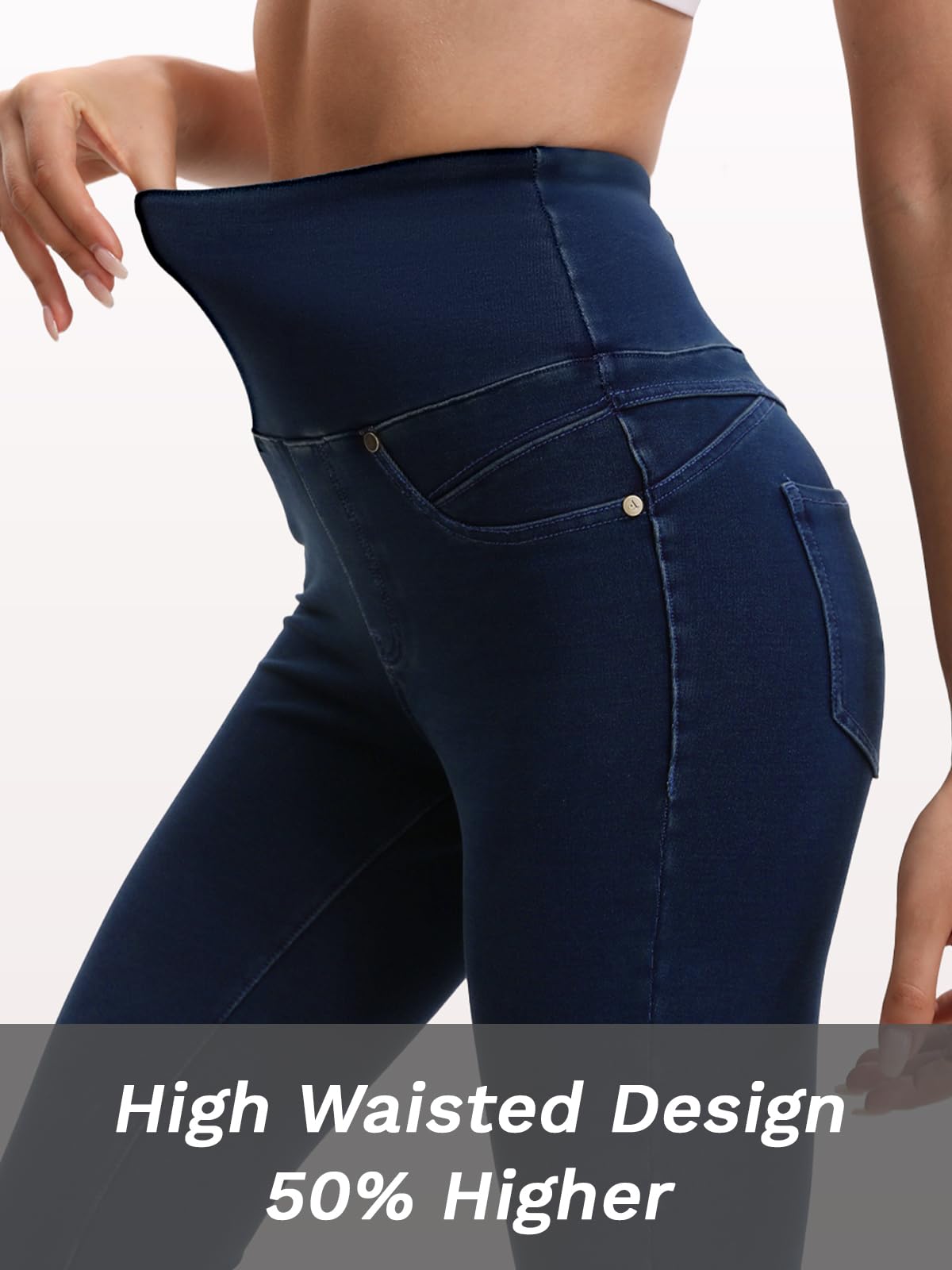 Stretchy Jeans for Women High Waisted Jeggings Tummy Control Slim Fit Jeans Pull On with Pockets Stylish Casual