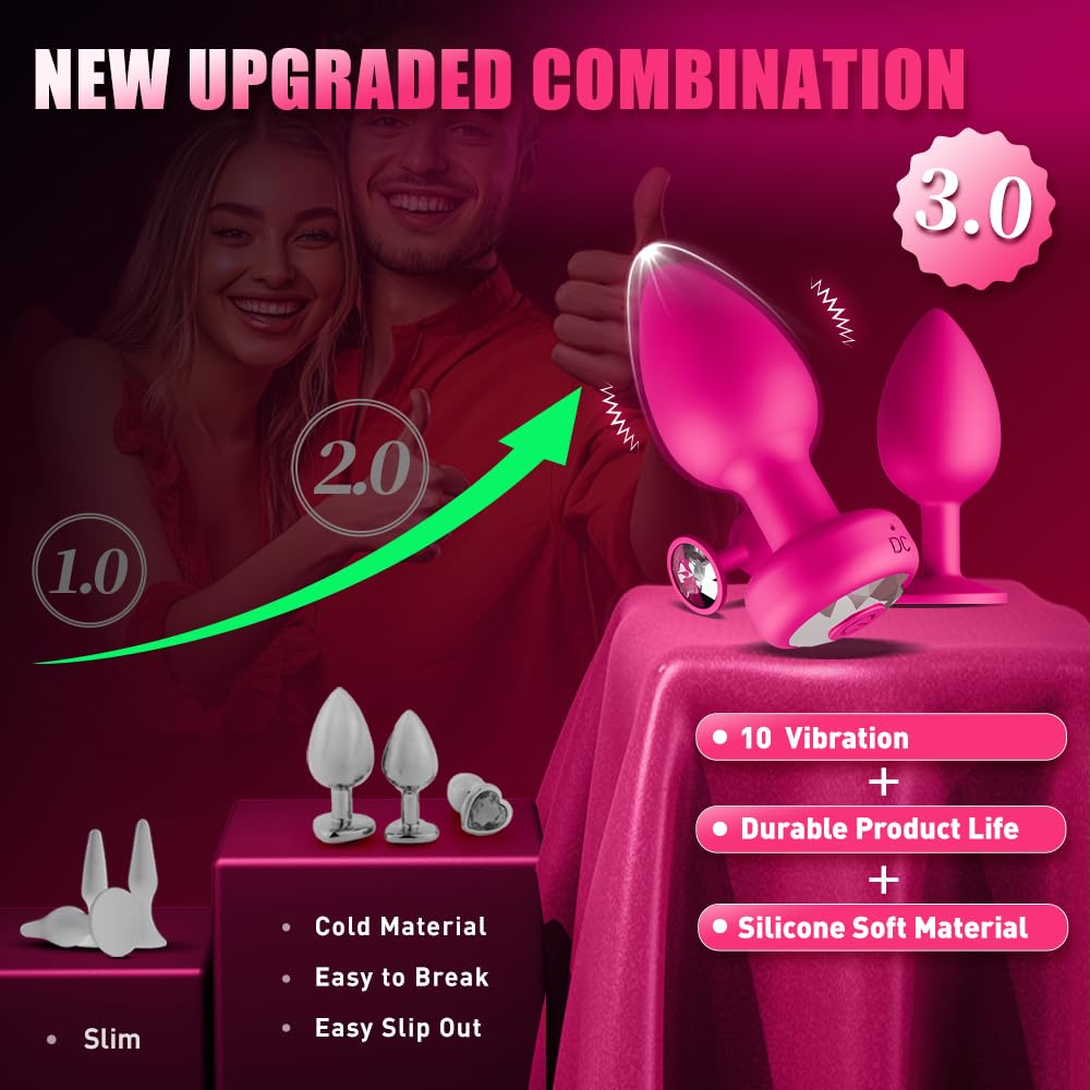 Anal Plug Vibrating Butt Plug, Adult Sex Toys 3PCS Silicone Anal Plugs, Anal Sex Toys with Remote Control 10 Vibrating Vibrator for Men, Anal Toys Adult Sex Toy & Games Prostate Massager