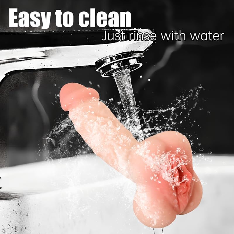 7Inch Realistic Dildo Male Masturbator with Pocket Pussy, Penis Sleeve Cock Sleeve Extender, Onahole Pocket Pussy for Men, Mens Stroker Adult Sex Toys for Man Masturbation