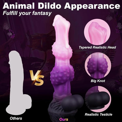 7.2" Fantasy Monster Dildo with Knot U & G-spot Dragon Dildo with Suction Cup, Long Anal Plug Adult Sex Toys & Games for Women Men Couples (DrakoPod)