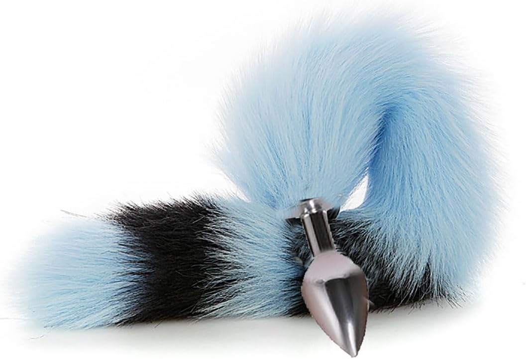 Faux Fur Fox Costume Accessories Animal Cat Long Tail Set Butt Plugs Necklace Choker Nipple Clamp Body Jewelry Furry Ear Headband Mouth Gag Ball Buttpulg Sex Animal Cosplay Costume