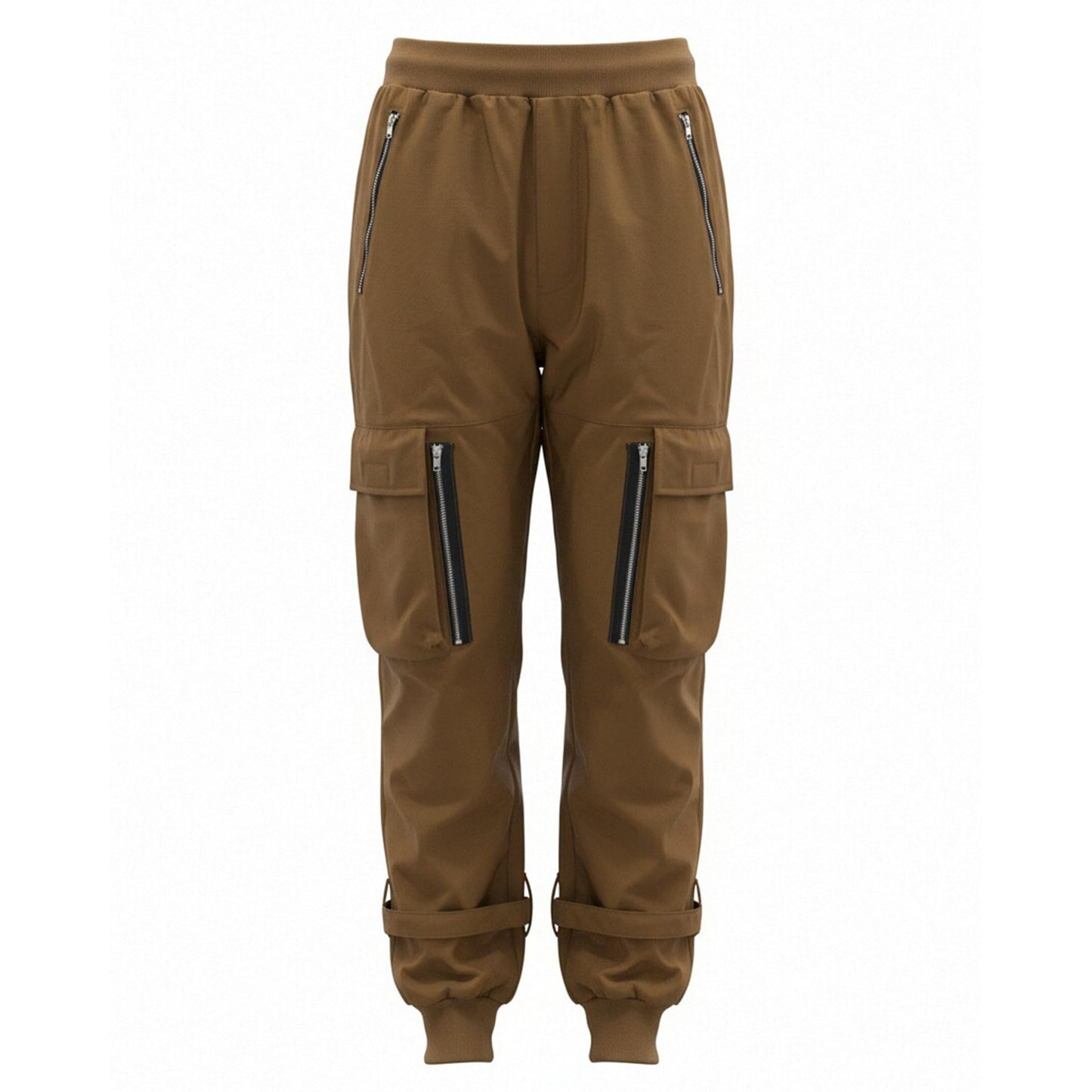 Black Cargo Pants Loose Chained Multi-Pocket Multi-Zip Punk Goth Pants