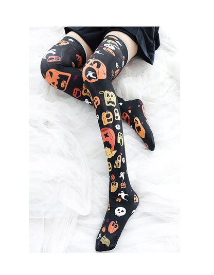 SINROYEE Sexy Cosplay Knee High Stockings Anime Cartoon Printing Thigh High Socks