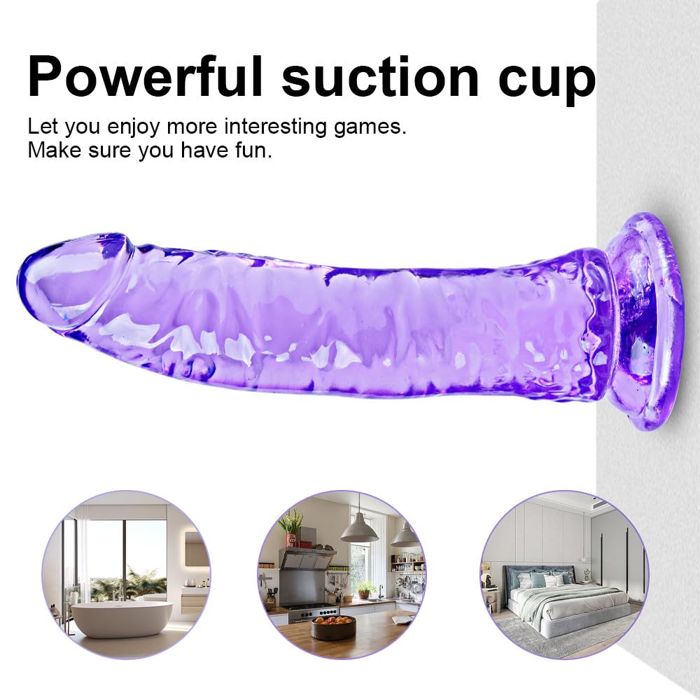 Clear Suction Realistic Dildo Set - 3 Sizes(small6.4'',big7.4'', huge9.6'') for Anal and Vaginal Pleasure - Perfect for Beginners to Advanced Users Lifelike Penis