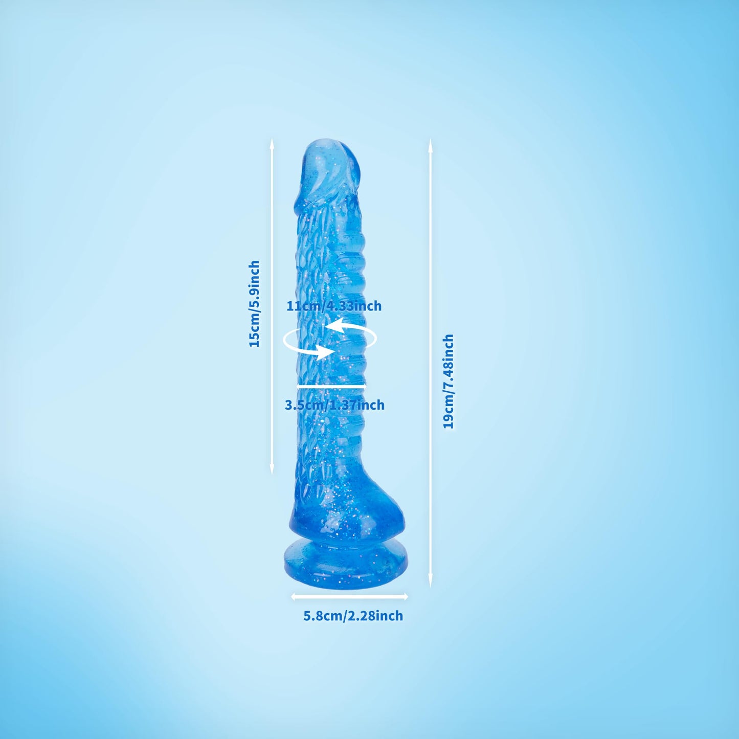 7.4 inch Dragon Dildo with Strong Suction Cup for Hands-Free Play,Realistic Monster Dildo Anal Plug Prostate Massager Adult Sex Toys for Vaginal G-Spot and Anal Prostate Purple