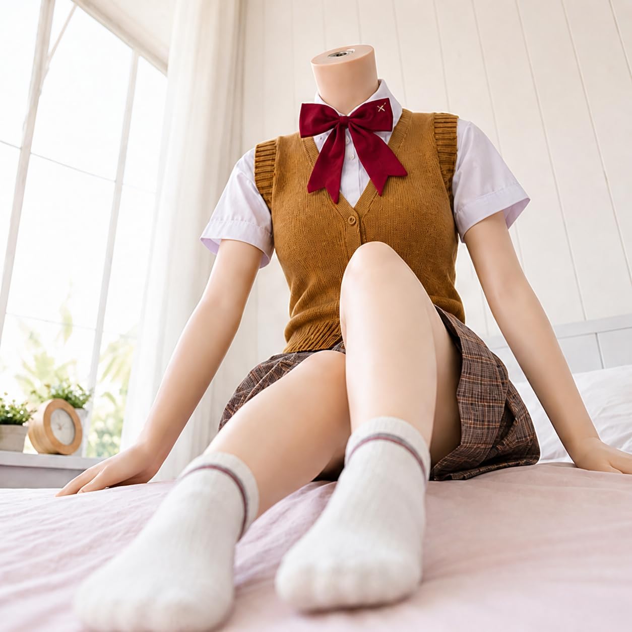 White TPE Female Sex Doll with Small Breasts–Realistic Adult Love Doll | Premium Full Size Love Doll for Men,Crafted with Soft Gel Breasts and Stable Standing Feet for Lifelike Posing and Comfort.